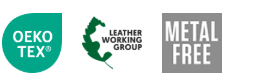 Pictogrames OEKO-TEX, Leather Working Group i Metal Free